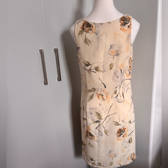 Joseph Ribkoff Cream Tan Sheath Dress Scoop Neck Midi - Picture 6 of 7